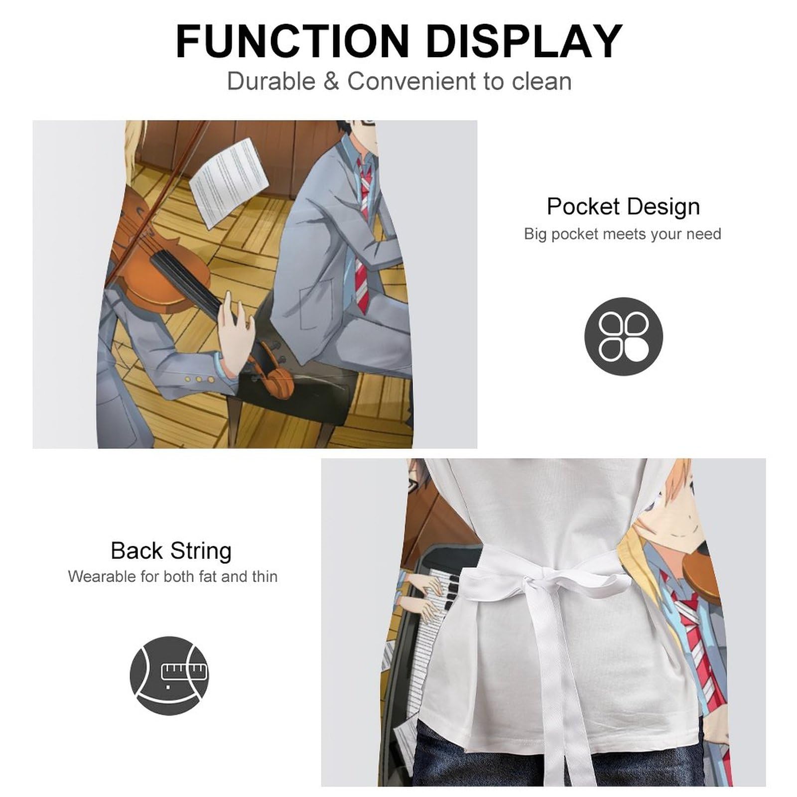 Amazon｜Dreow Adult Apron-ordinary 四月は君の嘘 漫画 アニメ